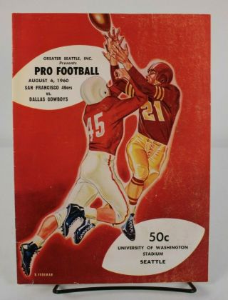 1960 San Francisco 49ers Vs Dallas Cowboys Football Program Nfl