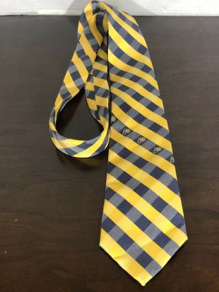 INDIANA PACERS Woven Checkered Tie - Navy Blue/Gold NBA 2