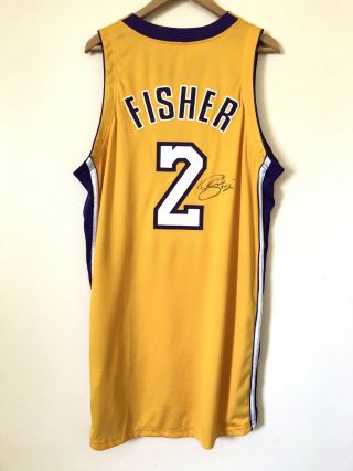 Lakers Derek Fisher 2 Game Issued Worn Signed Jersey - 2002 - 03 - Kobe