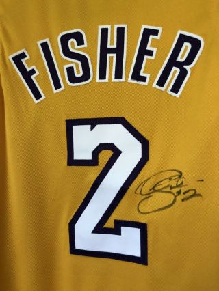 Lakers Derek Fisher 2 Game Issued Worn Signed Jersey - 2002 - 03 - kobe 2