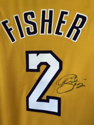 Lakers Derek Fisher 2 Game Issued Worn Signed Jersey - 2002 - 03 - kobe 3