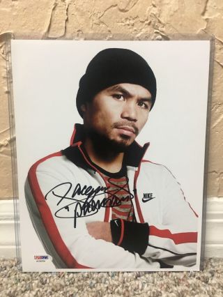 Manny Pacquiao Signed Auto 8 X 10 Boxing Photo Nike Psa 134