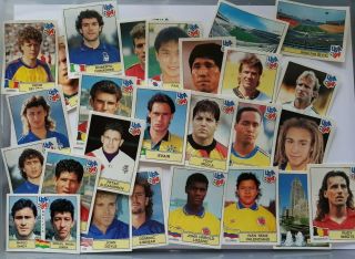 26 Panini World Cup Usa 94 Football Stickers - Green Backs