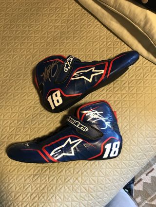 Nascar Kyle Busch Autographed Race Shoes Authentic Jgr Uniform 18
