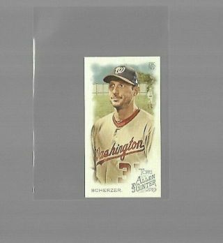 2019 Topps Allen & Ginter Max Scherzer Mini Exclusive Extended Ext 381 From Rip