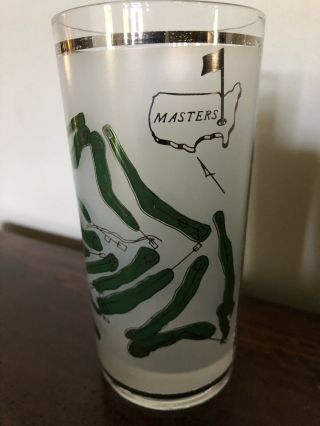 Vintage Masters Tournament Augusta Distance Map Highball Frosted Glass Green