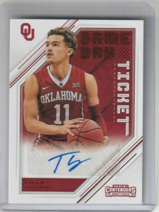 2018 Contenders Draft Picks Trae Young Rc Game Day Ticket Ssp Auto
