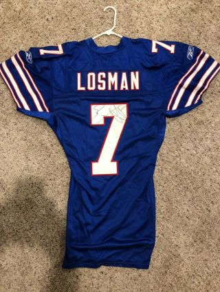 J.  P.  Losman Game Issued Buffalo Bills Trowback Jersey Autographed Size 46 2005 3