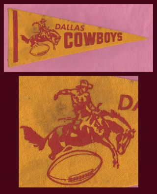 Old Dallas Cowboys Nfl Football Pennant Rare