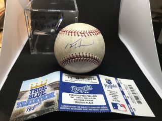 Alex Gordon Royals Rookie MLB Debut Opening Day 4/2/07 Game Ball 1st Batted 3