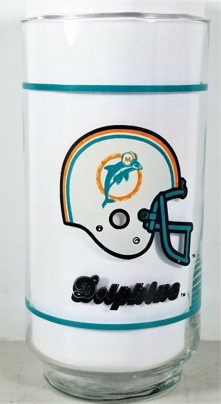 Miami Dolphins Vintage 1988 Nfl Helmet Tumbler Glass From Mobil Oil