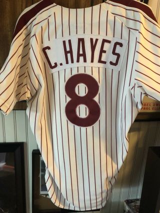 Phillies Game Used/ Worn 1990 Charlie Hayes Jersey
