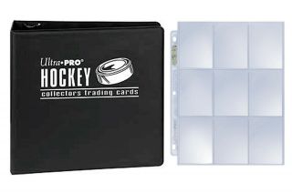 3 " Ultra Pro Hockey Black 3 - Ring Binder,  50 Pages Of Top Loading 9 - Pocket