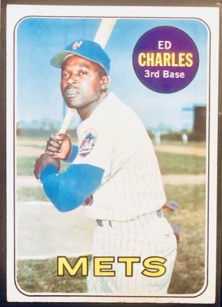 1969 Topps Set Ed Charles 245 York Mets - Nm -