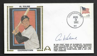 Al Kaline Hall Of Fame Autographed Gateway Stamp Envelope Cooperstown Postmark
