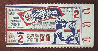1964 World Series Game 2 Ticket Stub W Color Photo Fans At Sportsman 