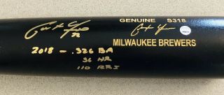 Christian Yelich Brewers Mvp Signed Game Model Autographed Baseball Bat Steiner