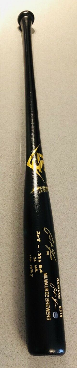 Christian Yelich Brewers MVP Signed Game Model Autographed Baseball Bat STEINER 3