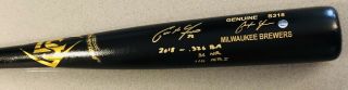 Christian Yelich Brewers MVP Signed Game Model Autographed Baseball Bat STEINER 4