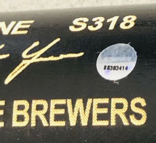 Christian Yelich Brewers MVP Signed Game Model Autographed Baseball Bat STEINER 7