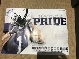 James Franklin Signed Penn State Team Schedule Poster College Football Autograph