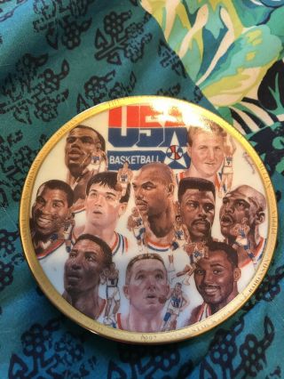 1992 Usa Basketball Dream Team Collectible Plate Jordan,  Magic,  Bird First Ten
