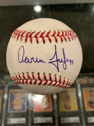 2008 Aaron Judge York Yankees Game Single Signed Baseball Jsa Oakland