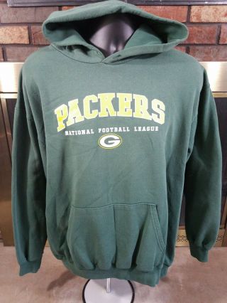 Vintage Green Bay Packers Nfl Football Hoodie Hooded Sweatshirt Mens Size Large