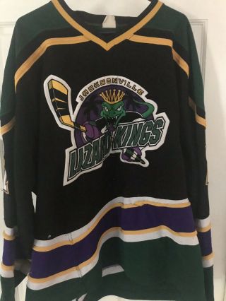 Jacksonville Lizard Kings Echl Game Worn Jersey With Fighting Strap