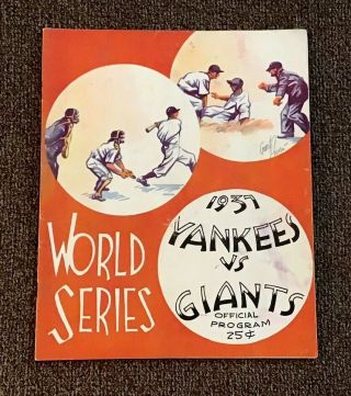 WORLD SERIES PROGRAM 1937 UNSCORED Yankees vs.  Giants Gehrig Dimaggio Ott 2