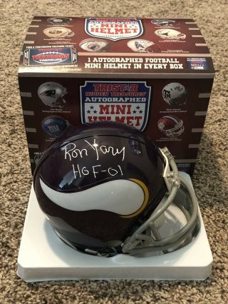 Ron Yary Autographed Mini Helmet - Tristar Hidden Treasures - Minnesota Vikings