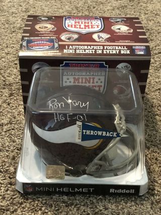 Ron Yary Autographed Mini Helmet - Tristar Hidden Treasures - Minnesota Vikings 2
