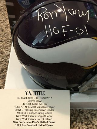 Ron Yary Autographed Mini Helmet - Tristar Hidden Treasures - Minnesota Vikings 3