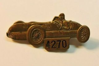 Indy 500 1947 Bronze Pit Badge
