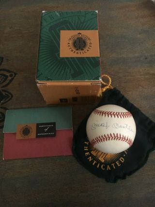 Mickey Mantle Signed Baseball Uda - Box,  Bag & Papers - Bobby Brown Ball