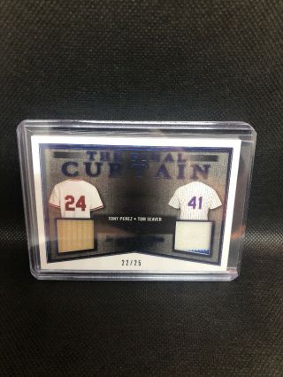 Tony Perez Tom Seaver 2019 Leaf In The Game Jersey Patch Final /25 Bat