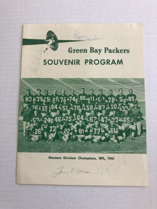Green Bay Packers Souvenir Program 1961 With Autographs