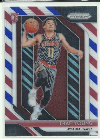18 - 19 Panini Prizm Blue Red White Tri - Color Rc Trae Young