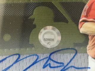2018 TOPPS TRIBUTE Mike Trout AUTO AUTOGRAPH MLB LOGO PATCH D 1/1 MVP Angels 4