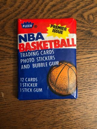 1986 Fleer Basketball Michael Jordan Rookie And Magic Johnson Sticker Wax Pack 3