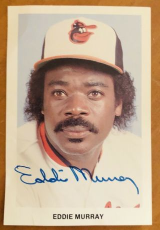 Eddie Murray Signed Autographed Photo Postcard Baltimore Orioles Mlb Memorial