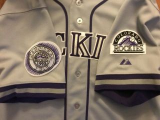 2013 Tyler Colvin Rockies Game Issued Tbtc Road Jersey 20th Annv.  Mlb Holo Sz 46