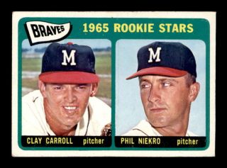 1965 Topps 461 Phil Niekro/clay Carroll Rookie Stars Vgex X1731919