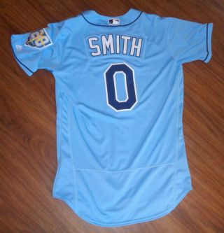 Tampa Bay Rays Mallex Smith 2017 Game Issued Jersey Size 42