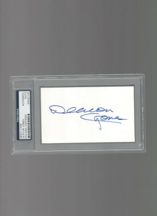Deacon Jones Autographed Signed Index Card 3x5 Psa Dna Slabbed
