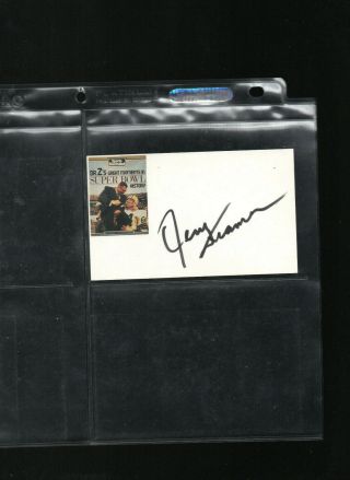 Jerry Kramer Autograph/auto/hand - Signed Index Card 3x5 A