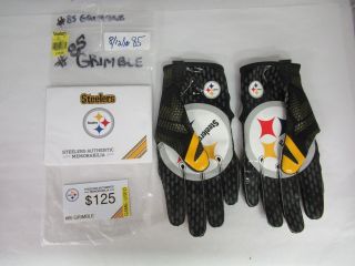 Pittsburgh Steelers Authentic 85 Grimble (worn) Game Gloves With Cert,  470 - K