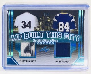 Kirby Puckett Randy Moss /5 Relic Ink 2019 Leaf In The Game Sports