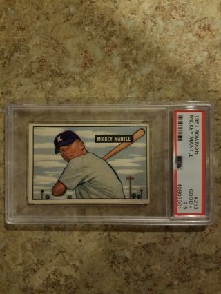 Mickey Mantle 1951 Bowman Rookie.  Psa 2.  5.  The Best Psa 2.  5 You Will Ever See