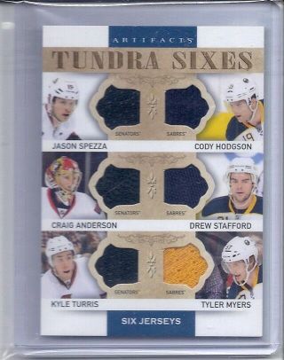 14 - 15 2014 - 15 Artifacts Spezza Anderson Stafford Myers,  Tundra Sixes Jersey
